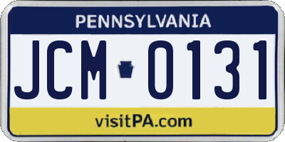 PA license plate JCM0131