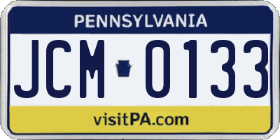 PA license plate JCM0133