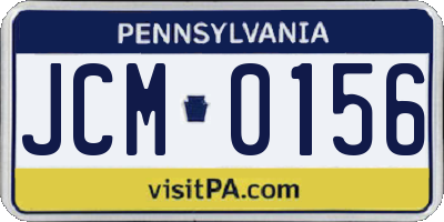 PA license plate JCM0156