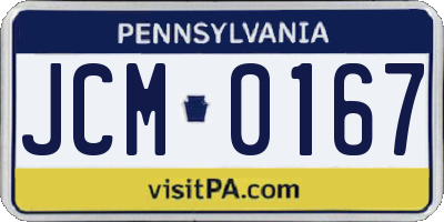PA license plate JCM0167