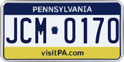PA license plate JCM0170