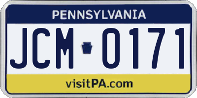 PA license plate JCM0171
