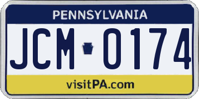 PA license plate JCM0174