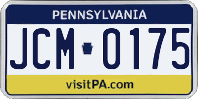 PA license plate JCM0175