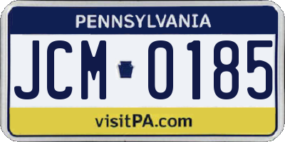 PA license plate JCM0185