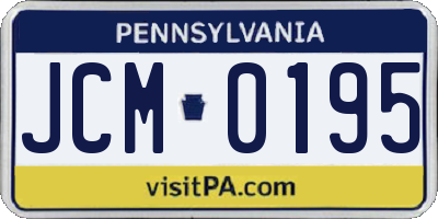 PA license plate JCM0195