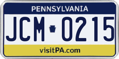 PA license plate JCM0215