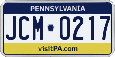 PA license plate JCM0217