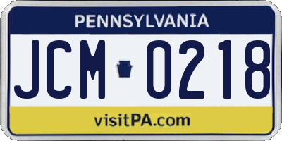 PA license plate JCM0218