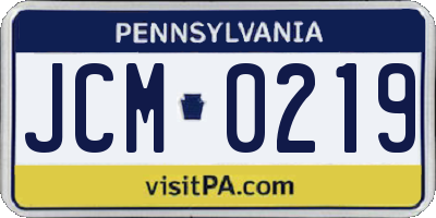 PA license plate JCM0219