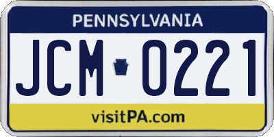PA license plate JCM0221