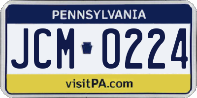 PA license plate JCM0224