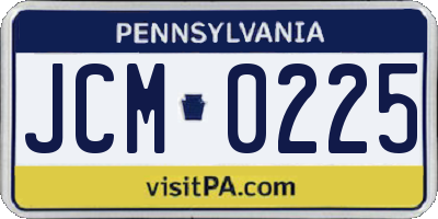 PA license plate JCM0225