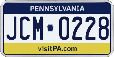 PA license plate JCM0228