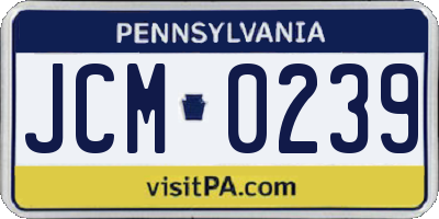 PA license plate JCM0239