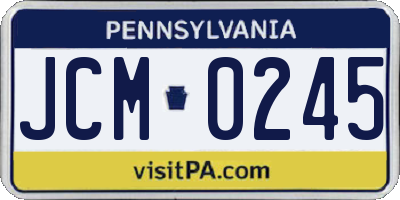 PA license plate JCM0245