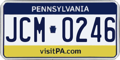 PA license plate JCM0246