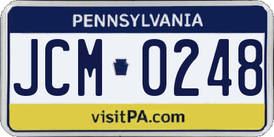 PA license plate JCM0248