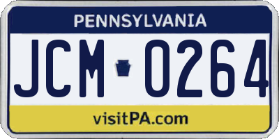 PA license plate JCM0264