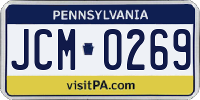 PA license plate JCM0269