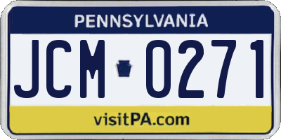 PA license plate JCM0271