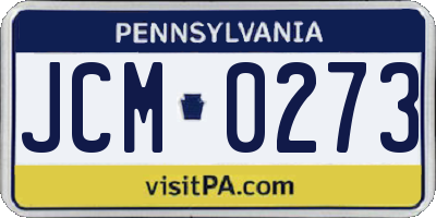 PA license plate JCM0273