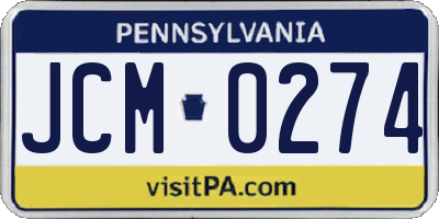 PA license plate JCM0274