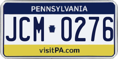 PA license plate JCM0276