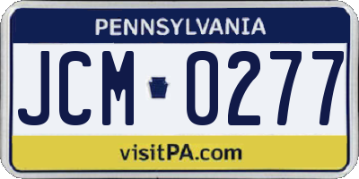 PA license plate JCM0277