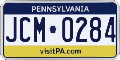 PA license plate JCM0284