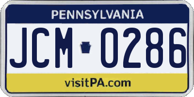 PA license plate JCM0286