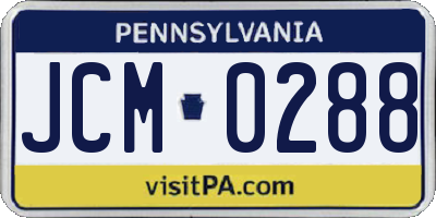 PA license plate JCM0288