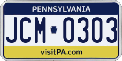 PA license plate JCM0303