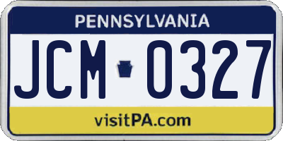PA license plate JCM0327