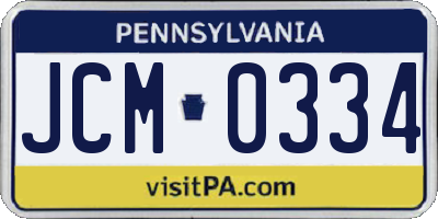 PA license plate JCM0334