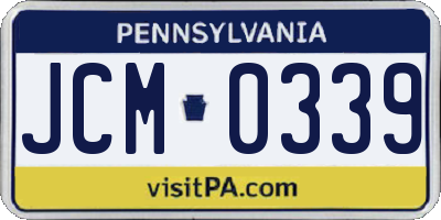 PA license plate JCM0339