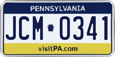 PA license plate JCM0341