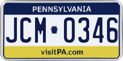 PA license plate JCM0346