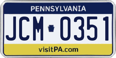PA license plate JCM0351