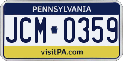 PA license plate JCM0359