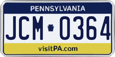 PA license plate JCM0364