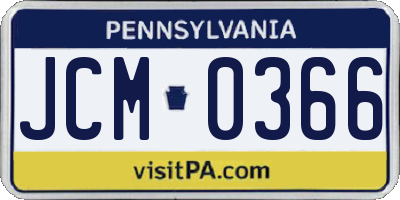 PA license plate JCM0366