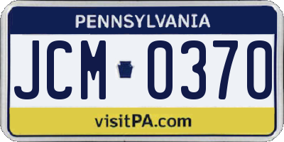 PA license plate JCM0370