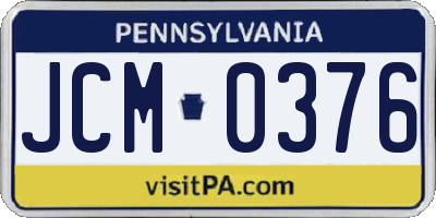 PA license plate JCM0376