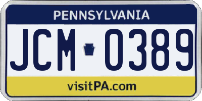 PA license plate JCM0389