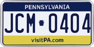 PA license plate JCM0404