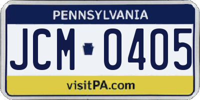 PA license plate JCM0405