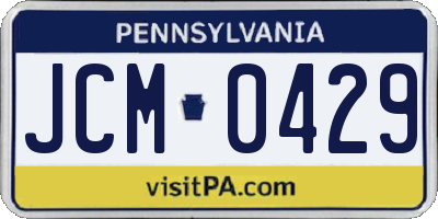 PA license plate JCM0429