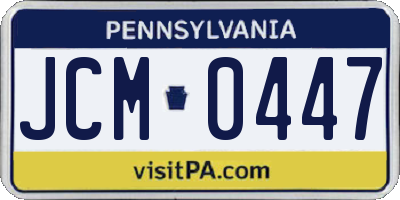 PA license plate JCM0447