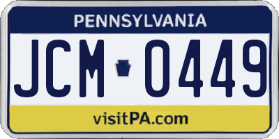 PA license plate JCM0449